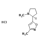 结构式 CAS# 147388-83-8, 3-甲基-5-[(2S)-1-甲基-2-吡咯烷基]-1,2-恶唑盐酸盐(1:1)