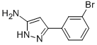 structure of CAS# 149246-81-1, 5-(3-Bromophenyl)-1H-Pyrazol-3-Amine;5-(3-BROMO-PHENYL)-2H-PYRAZOL-3-YLAMINE;3-Amino-5-(3-Bromophenyl)-1H-Pyrazole;3-(3-BROMOPHENYL)-1H-PYRAZOL-5-AMINE