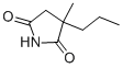 structure of CAS# 1497-19-4, alpha-Methyl-alpha-Propylsuccinimide;3-Methyl-3-Propyl-Pyrrolidine-2,5-Dione;3-Methyl-3-Propyl-Pyrrolidine-2,5-Quinone;.Alpha.-Methyl-.Alpha.-Propylsuccinimide