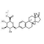 structure of CAS# 15087-01-1, Estrone beta-D-Glucuronide Sodium Salt;1,3,5(10)-Estratrien-17-one 3-glucuronide sodium salt;Estrone 3-(β-D-glucuronide) sodium salt;E1752_SIGMA