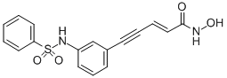 structure of CAS# 151720-43-3, (2E)-N-Hydroxy-5-[3-[(Phenylsulfonyl)Amino]Phenyl]-2-Penten-4-Ynamide;N-Hydroxy-5-[3-(Phenylsulfonylamino)Phenyl]Pent-2-En-4-Ynamide;5-[3-(Phenylsulfonylamino)Phenyl]Pent-2-En-4-Ynehydroxamic Acid;(E)-5-[3-(Phenylsulfonylamino)Phenyl]Pent-2-En-4-Ynehydroxamic Acid