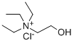 CAS 登录号：152-22-7， 三乙基-(2-羟基乙基)氯化铵