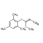 structure of CAS# 152382-32-6, Mesityl Methyl Cyanocarbonodithioimidate;dithioate;Methyl (2,4,6-trimethylphenyl) cyanocarbonimido-;Methyl (2,4,6-trimethylphenyl) cyanocarbonimido-dithioate