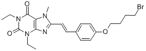 CAS#: 155272-07-4， 8-[(E)-2-[4-(4-Bromobutoxy)Phenyl]Ethenyl]-1,3-Diethyl-7-Methylpurine-2,6-Dione