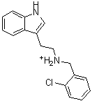 structure of CAS# 155503-32-5, (2-Chlorophenyl)Methyl-[2-(1H-Indol-3-Yl)Ethyl]Amine;(2-Chlorophenyl)Methyl-[2-(1H-Indol-3-Yl)Ethyl]Ammonium;(2-Chlorobenzyl)-[2-(1H-Indol-3-Yl)Ethyl]Ammonium;Zinc01864634