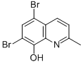 structure of CAS# 15599-52-7, 5,7-Dibromo-2-Methyl-8-Quinolinol;5,7-Dibromo-2-Methyl-Quinolin-8-Ol;5,7-Dibromo-2-Methyl-8-Quinolinol;St5409278