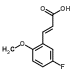 structure of CAS# 157518-45-1, (2E)-3-(5-Fluoro-2-Methoxyphenyl)Acrylic Acid;3-(5-Fluoro-2-methoxyphenyl)prop-2-enoic acid;5-FLUORO-2-METHOXYCINNAMICACID;MFCD03002811