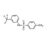structure of CAS# 1584-58-3, 4-Methyl-N-[3-(Trifluoromethyl)Phenyl]Benzenesulfonamide;[(4-methylphenyl)sulfonyl][3-(trifluoromethyl)phenyl]amine;4-methyl-N-[3-(trifluoromethyl)phenyl]benzenesulfonamide;4-Methyl-N-[3-(trifluoromethyl)phenyl]benzenesulphonamide