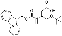 structure of CAS# 161529-14-2, (3S)-3-{[(9H-Fluoren-9-Ylmethoxy)Carbonyl]Amino}-4-[(2-Methyl-2-Propanyl)Oxy]Butanoic Acid;FMOC-(S)-3-AMINO-4-HYDROXYBUTANOICACIDT-BUTYLESTER;Fmoc-O-t-butyl-L-β-homoserine;Fmoc-β-Homoser(OtBu)-OH