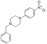 structure of CAS# 16155-08-1, 1-(4-Nitrophenyl)-4-(Phenylmethyl)-Piperazine;1-BENZYL-4-(4-NITROPHENYL)PIPERAZINE, 95+%;1-BENZYL-4-(4-NITROPHENYL)PIPERAZINE