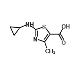 structure of CAS# 162651-10-7, 2-(Cyclopropylamino)-4-Methyl-1,3-Thiazole-5-Carboxylic Acid;2-(cyclopropylamino)-4-methyl-1,3-thiazole-5-carboxylic acid;2-(cyclopropylamino)-4-methylthiazole-5-carboxylic acid;2-Cyclopropylamino-4-methyl-thiazole-5-carboxylic acid