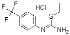 structure of CAS# 163490-78-6, N-[4-(Trifluoromethyl)Phenyl]-Carbamimidothioic Acid Ethyl Ester Hydrochloride (1:1);1-Ethylsulfanyl-N'-[4-(Trifluoromethyl)Phenyl]Formamidine;1-(Ethylthio)-N'-[4-(Trifluoromethyl)Phenyl]Formamidine;S-Ethyl N-(4-(Trifluoromethyl)Phenyl)Isothiourea