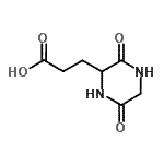 structure of CAS# 16364-35-5, 3-(3,6-Dioxo-2-Piperazinyl)Propanoic Acid;2-Piperazinepropanoic acid, 3,6-dioxo-;3-(3,6-Dioxo-2-piperazinyl)propanoic acid;3-(3,6-Dioxo-2-piperazinyl)propansäure