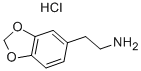 structure of CAS# 1653-64-1, 1,3-Benzodioxole-5-Ethanamine Hydrochloride (1:1);2-(1,3-Benzodioxol-5-Yl)Ethylamine Hydrochloride;560529_Aldrich;()-3,4-Methylenedioxy-N-- Ethyl- Amphetamine Hydrochloride