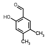 structure of CAS# 1666-03-1, 2-Hydroxy-4,5-Dimethylbenzaldehyde;2-Hydroxy-4,5-dimethyl-benzaldehyde;ZINC04290759