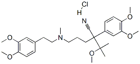 structure of CAS# 16662-47-8, Methoxyverapamil Hydrochloride;5-[2-(3,4-Dimethoxyphenyl)Ethyl-Methyl-Amino]-2-Isopropyl-2-(3,4,5-Trimethoxyphenyl)Pentanenitrile;5-[2-(3,4-Dimethoxyphenyl)Ethyl-Methylamino]-2-Isopropyl-2-(3,4,5-Trimethoxyphenyl)Pentanenitrile;5-[2-(3,4-Dimethoxyphenyl)Ethyl-Methyl-Amino]-2-Isopropyl-2-(3,4,5-Trimethoxyphenyl)Valeronitrile