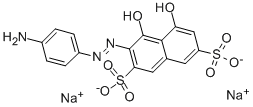 structure of CAS# 1681-60-3, 3-[2-(4-Aminophenyl)Diazenyl]-4,5-Dihydroxy-2,7-Naphthalenedisulfonicacid Sodium Salt (1:2);Disodium (3E)-3-[(4-Aminophenyl)Hydrazono]-5-Hydroxy-4-Oxo-Naphthalene-2,7-Disulfonate;Disodium (3E)-3-[(4-Aminophenyl)Hydrazono]-5-Hydroxy-4-Oxonaphthalene-2,7-Disulfonate;Disodium (3E)-3-[(4-Aminophenyl)Hydrazono]-5-Hydroxy-4-Keto-Naphthalene-2,7-Disulfonate