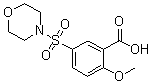 结构式 CAS# 168890-59-3, 2-甲氧基-5-(4-吗啉基磺酰基)-苯甲酸