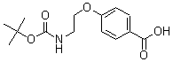 structure of CAS# 168892-66-8, 4-[2-[[(1,1-Dimethylethoxy)Carbonyl]Amino]Ethoxy]-Benzoic Acid;4-(2-TERT-BUTOXYCARBONYLAMINO-ETHOXY)-BENZOIC ACID;4-[2-(BOC-AMINO)ETHYLOXY]-BENZOIC ACID;4-[2-(BOC-AMINO)ETHOXY]-BENZOIC ACID
