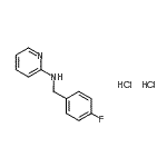 structure of CAS# 1692-02-0, N-(4-Fluorobenzyl)-2-Pyridinamine Dihydrochloride;(4-FLUORO-BENZYL)-PYRIDIN-2-YL-AMINE DIHYDROCHLORIDE;2-Pyridin<wbr>amine, N-<wbr>[(4-fluor<wbr>ophenyl)m<wbr>ethyl]-, <wbr>hydrochlo<wbr>ride (1:2);N-(4-Fluorbenzyl)-2-pyridinamindihydrochlorid