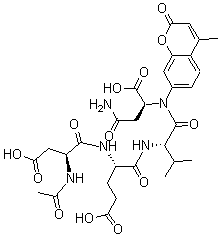 structure of CAS# 169332-61-0, N-Acetyl-L-alpha-Aspartyl-L-alpha-Glutamyl-L-Valyl-N-(4-Methyl-2-Oxo-2H-1-Benzopyran-7-Yl)-L-alpha-Asparagine;CASPASE-3 FLUOROGENIC SUBSTRATE;AC-DEVD-AMC AMMONIUM SALT;AC-ASP-GLU-VAL-ASP-AMC