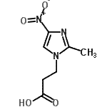 结构式 CAS# 16935-04-9, 3-(2-甲基-4-硝基-1H-咪唑-1-基)丙酸