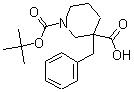 结构式 CAS# 170838-83-2, 3-(苯基甲基)-1,3-哌啶二羧酸 1-叔丁酯