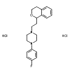 structure of CAS# 170856-41-4, 1-[2-(3,4-Dihydro-1H-Isochromen-1-Yl)Ethyl]-4-(4-Fluorophenyl)Piperazine Dihydrochloride;1-[2-(3,4<wbr>-Dihydro-<wbr>1H-2-benz<wbr>opyran-1-<wbr>yl)ethyl]<wbr>-4-(4-flu<wbr>orophenyl<wbr>)piperazi<wbr>ne dihydr<wbr>ochloride;PNU 96415E