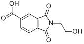 structure of CAS# 17329-32-7, 2-(2-Hydroxy-Ethyl)-1,3-Dioxo-2,3-Dihydro-1H-Isoindole-5-Carboxylic Acid;2-(2-Hydroxyethyl)-1,3-Dioxo-Isoindoline-5-Carboxylate;2-(2-Hydroxyethyl)-1,3-Dioxo-5-Isoindolinecarboxylate;2-(2-Hydroxyethyl)-1,3-Diketo-Isoindoline-5-Carboxylate