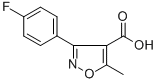 structure of CAS# 1736-21-6, 3-(4-Fluorophenyl)-5-Methyl-4-Isoxazolecarboxylic Acid;4-Isoxazolecarboxylic Acid, 3-(4-Fluorophenyl)-5-Methyl-;3-(4-FLUOROPHENYL)-5-METHYLISOXAZOLE-4-CARBOXYLIC ACID;3-(4-FLUOROPHENYL)-5-METHYL-4-ISOXAZOLECARBOXYLIC ACID