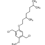 structure of CAS# 174097-32-6, 1,4-Bis(Chloromethyl)-2-[(3,7-Dimethyloctyl)Oxy]-5-Methoxybenzene;2,5-Bis(c<wbr>hlorometh<wbr>yl)-1-met<wbr>hoxy-4-(3<wbr>′,7′-dime<wbr>thyloctyl<wbr>oxy)benze<wbr>ne;25-BIS -1-METHOXY-4-(3'-7&;546445_ALDRICH