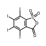 structure of CAS# 1745-83-1, 4,5,6,7-Tetraiodo-3H-2,1-Benzoxathiol-3-One 1,1-Dioxide;4,5,6,7-Tetraiodo-3H-2,1-benzoxathiol-3-one 1,1-dioxide #;Tetraiodo-2-sulfobenzoic Anhydride