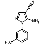 结构式 CAS# 175135-59-8, 5-氨基-1-(3-甲基苯基)-1H-吡唑-4-甲腈