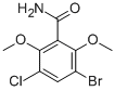 structure of CAS# 175135-60-1, 3-Bromo-5-chloro-2,6-dimethoxybenzamide;Sr-01000630838-1;Maybridge1_001686;Oprea1_649915