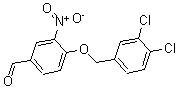 structure of CAS# 175136-20-6, 4-[(3,4-Dichlorophenyl)Methoxy]-3-Nitro-Benzaldehyde;4-[(3,4-DICHLOROBENZYL)OXY]-3-NITROBENZENECARBALDEHYDE;4-(3,4-DICHLOROBENZYLOXY)-3-NITROBENZALDEHYDE