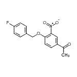 structure of CAS# 175136-24-0, 1-{4-[(4-Fluorobenzyl)Oxy]-3-Nitrophenyl}Ethanone;1-(4-((4-fluorobenzyl)oxy)-3-nitrophenyl)ethanone;1-{4-[(4-Fluorobenzyl)oxy]-3-nitrophenyl}-1-ethanone;4'-(4-Fluorobenzyloxy)-3'-nitroacetophenone