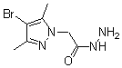 structure of CAS# 175137-56-1, 4-Bromo-3,5-Dimethyl-1H-Pyrazole-1-Acetic Acid Hydrazide;(4-BROMO-3,5-DIMETHYL-PYRAZOL-1-YL)-ACETIC ACID HYDRAZIDE;2-(4-BROMO-3,5-DIMETHYLPYRAZOL-1-YL)ACETIC ACID HYDRAZIDE;2-(4-BROMO-3,5-DIMETHYL-1H-PYRAZOL-1-YL)ETHANOHYDRAZIDE