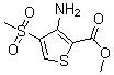 structure of CAS# 175201-73-7, 3-Amino-4-(Methylsulfonyl)-2-Thiophenecarboxylic Acid Methyl Ester;METHYL 3-AMINO-4-(METHYLSULPHONYL)THIOPHENE-2-CARBOXYLATE;METHYL 3-AMINO-4-(METHYLSULFONYL)THIOPHENE-2-CARBOXYLATE;Methyl 3-Amino-4-Methanesulfonylthiophene-2-Carboxylate