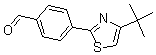 structure of CAS# 175202-78-5, 4-[4-(1,1-Dimethylethyl)-2-Thiazolyl]-Benzaldehyde;4-[4-(TERT-BUTYL)-1,3-THIAZOL-2-YL]BENZALDEHYDE;4-(4-(TERT-BUTYL)THIAZOL-2-YL)BENZALDEHYDE;4-TERT-BUTYL-2-(4-FORMYLPHENYL)THIAZOLE