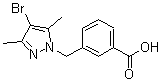 structure of CAS# 175203-24-4, 3-[(4-Bromo-3,5-Dimethyl-1H-Pyrazol-1-Yl)Methyl]-Benzoic Acid;3-[(4-BROMO-3,5-DIMETHYL-1H-PYRAZOL-1-YL)METHYL]BENZOIC ACID;Benzoic Acid, 3-[(4-Bromo-3,5-Dimethyl-1H-Pyrazol-1-Yl)Met;3-(4-BROMO-3,5-DIMETHYL-PYRAZOL-1-YLMETHYL)-BENZOIC ACID