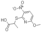 结构式 CAS# 175205-01-3, 2-[(6-甲氧基-3-硝基-2-吡啶基)硫代]-丙酸