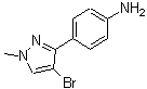 结构式 CAS# 175276-41-2, 4-(4-溴-1-甲基-1H-吡唑-3-基)苯胺