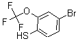 structure of CAS# 175278-15-6, 4-Bromo-2-(Trifluoromethoxy)-Benzenethiol;4-Bromo-2-(Trifluoromethoxy)Benzene-1-Thiol, 95+%;4-BROMO-2-(TRIFLUOROMETHOXY)BENZENE-1-THIOL;4-Bromo-2-(Trifluoromethoxy)Thiophenol95+%