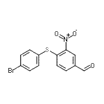 structure of CAS# 175278-49-6, 4-[(4-Bromophenyl)Sulfanyl]-3-Nitrobenzaldehyde;4-((4-bromophenyl)thio)-3-nitrobenzaldehyde;4-(4-Bromophenylthio)-3-nitrobenzaldehyde;4-[(4-Bromophenyl)sulfanyl]-3-nitrobenzenecarbaldehyde