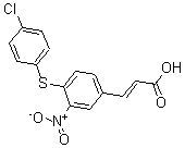 structure of CAS# 175278-52-1, 3-[4-[(4-Chlorophenyl)Thio]-3-Nitrophenyl]-2-Propenoic Acid;3-[4-[(4-CHLOROPHENYL)THIO]-3-NITROPHENYL]ACRYLIC ACID
