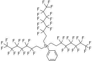 structure of CAS# 175354-30-0, Phenyltris(3,3,4,4,5,5,6,6,7,7,8,8,8-Tridecafluorooctyl)-Stannane;Tris(3,3,4,4,5,5,6,6,7,7,8,8,8-Tridecafluorooctyl)Phenyltin,95%;TRIS(3,3,4,4,5,5,6,6,7,7,8,8,8-TRIDECAFLUOROOCTYL)PHENYL TIN;TRIS(3,3,4,4,5,5,6,6,7,7,8,8-TRIDECAFLUOROOCTYL)PHENYLTIN