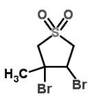 structure of CAS# 17536-53-7, 3,4-Dibromo-3-Methyltetrahydrothiophene 1,1-Dioxide;3,4-dibromo-3-methyl-1λ6-thiolane-1,1-dione;3,4-dibromo-3-methyltetrahydrothiophene 1,1-dioxide;3,4-Dibromo-3-methyl-tetrahydro-thiophene 1,1-dioxide