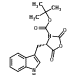 structure of CAS# 175837-77-1, 2-Methyl-2-Propanyl (4S)-4-(1H-Indol-3-Ylmethyl)-2,5-Dioxo-1,3-Oxazolidine-3-Carboxylate;Boc-L-Trp-N-carboxyanhydride;Boc-Trp-N-carboxyanhydride;Nα-Boc-L-tryptophan Nα-carboxy anhydride
