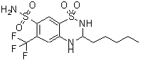 structure of CAS# 1766-91-2, Penflutizide;3-Amyl-1,1-Diketo-6-(Trifluoromethyl)-3,4-Dihydro-2H-Benzo[E][1,2,4]Thiadiazine-7-Sulfonamide;Ft 124