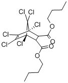 structure of CAS# 1770-80-5, Dibutyl Chlorendate;1,2,3,4,7,7-Hexachlorobicyclo[2.2.1]Hept-2-Ene-5,6-Dicarboxylic Acid Dibutyl Ester;5-Norbornene-2,3-Dicarboxylic Acid, 1,4,5,6,7,7-Hexachloro-, Dibutyl Ester (8Ci);Ai3-31485